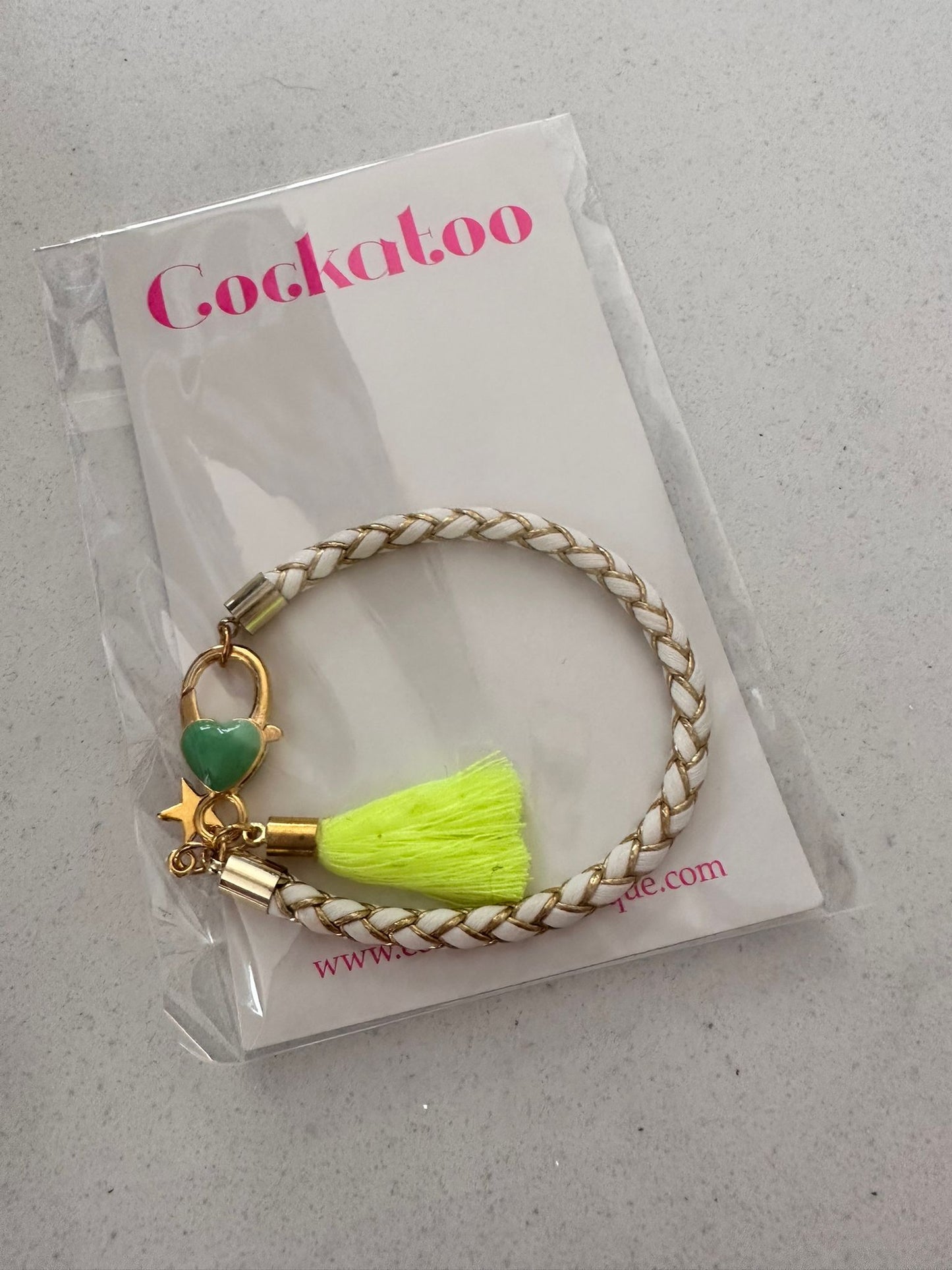 Black & Gold Plaited Bracelet (2 Tassel Colours)
