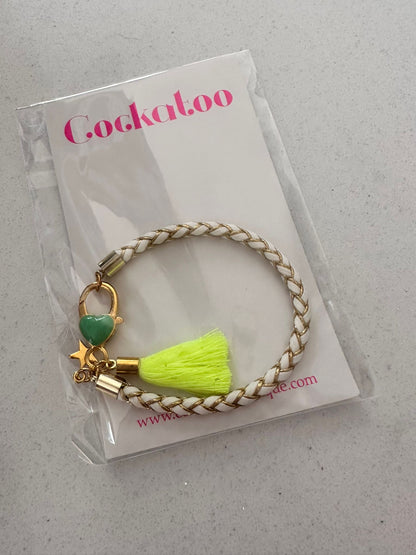 Black & Gold Plaited Bracelet (2 Tassel Colours)