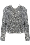 Black Sequin Bomber Jacket