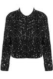 Silver Sequin Bomber Jacket