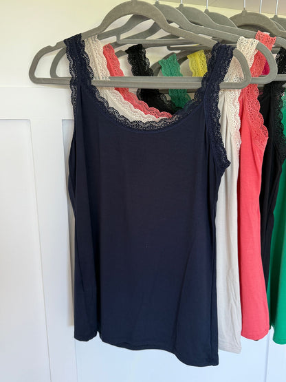 Lace Trim Basic Vest | Lots of Colours