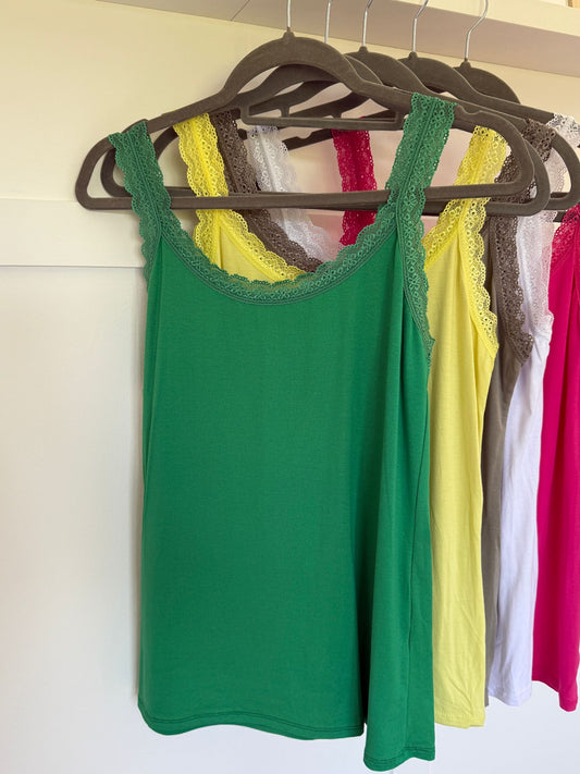 Lace Trim Basic Vest | Lots of Colours