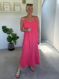 Coral Strappy Cross BackMaxi Dress