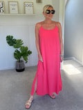 Coral Strappy Cross BackMaxi Dress