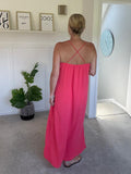 Coral Strappy Cross BackMaxi Dress