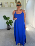 Coral Strappy Cross BackMaxi Dress