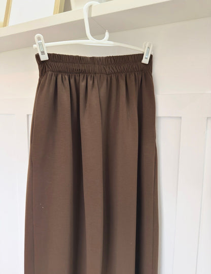 Midnight Navy Pleat Front Wide Leg Trousers