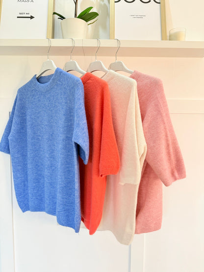 Oatmeal Crew Neck 1/2 Sleeve Jumper