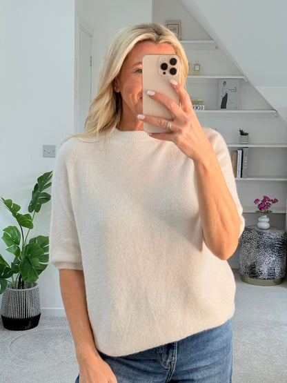 Coral Crew Neck 1/2 Sleeve Jumper