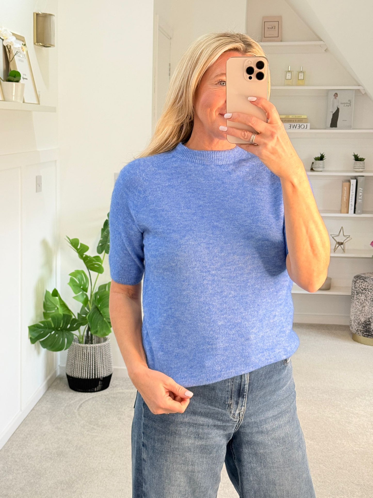 Oatmeal Crew Neck 1/2 Sleeve Jumper