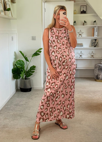 Pastel Blue Leopard Print Shift Dress