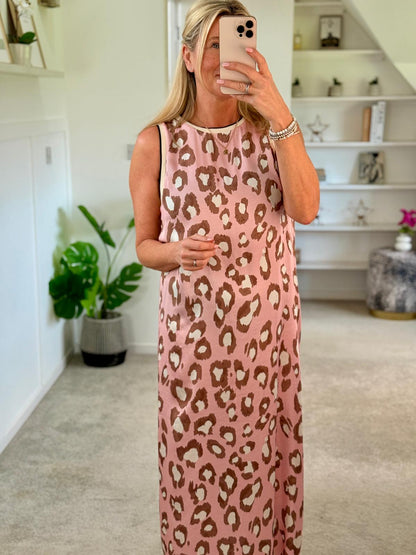 Pastel Blue Leopard Print Shift Dress