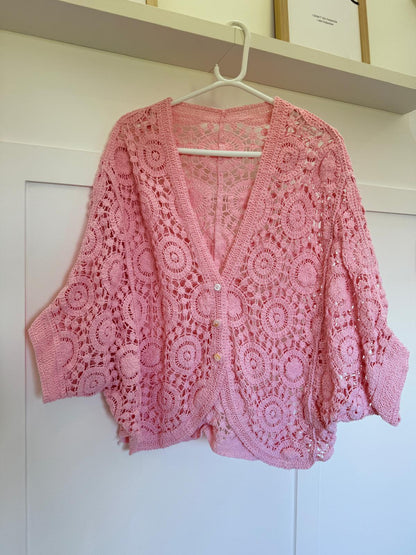 Stone Circle Design Crochet Cardigan