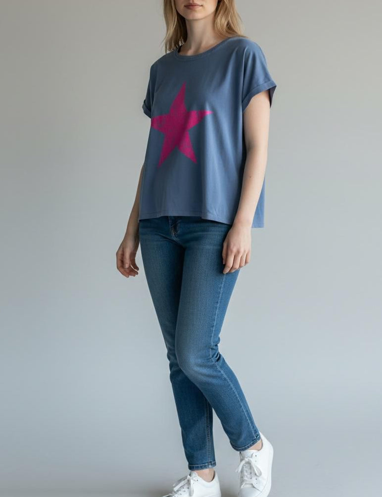 Navy/Blue Star T Shirt