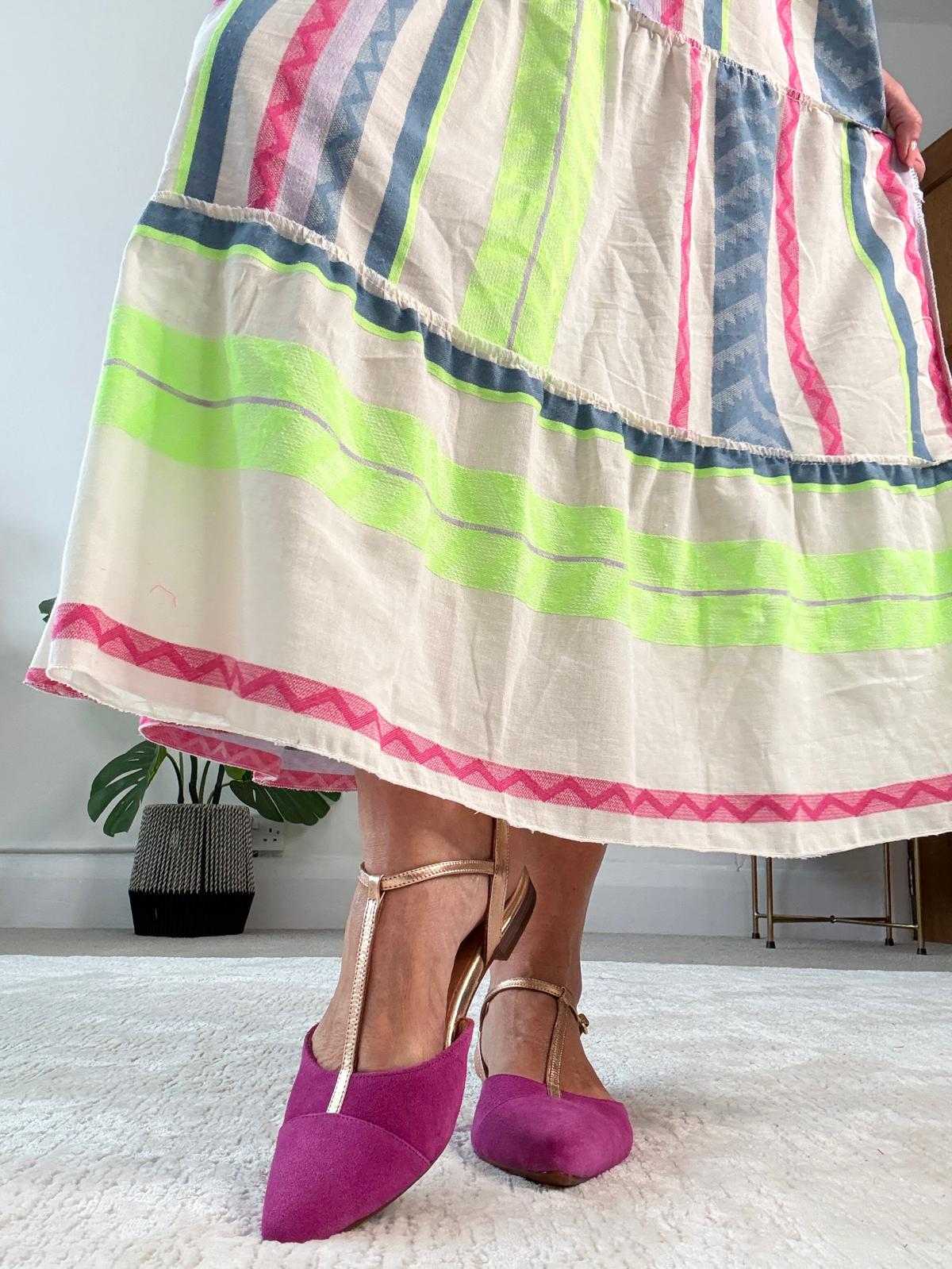 Neon/Blue Aztec Maxi Dress