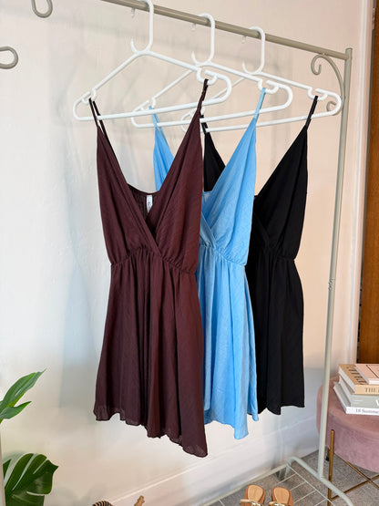 Black V-Neck Playsuit