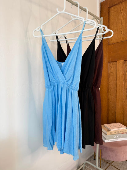 Black V-Neck Playsuit