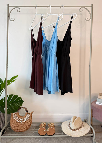 Black V-Neck Playsuit