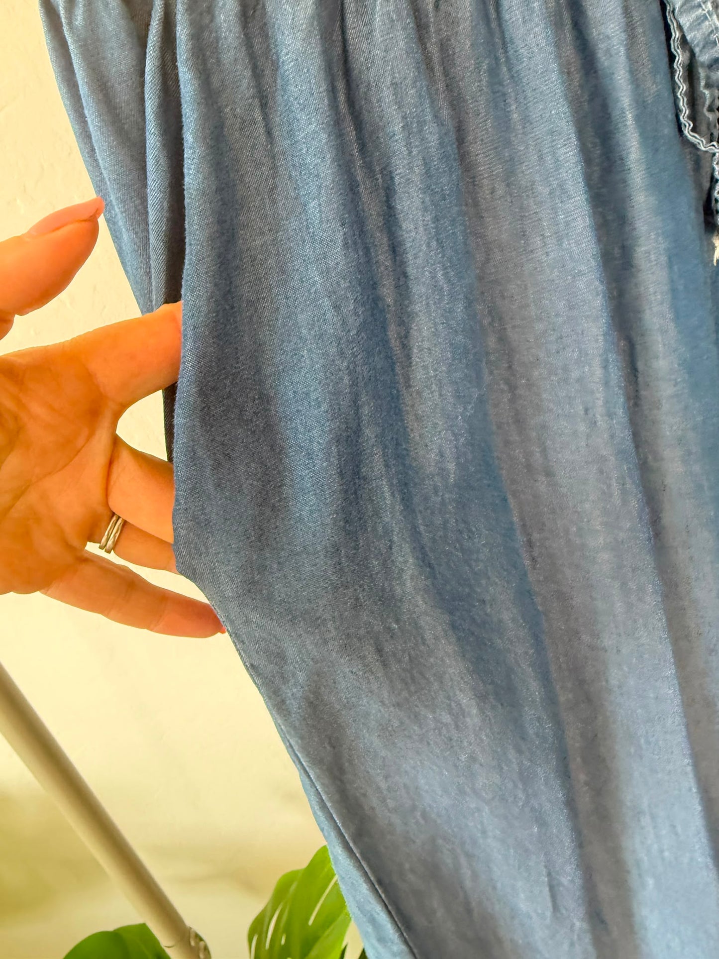 Light Denim Chambray Balloon Trousers
