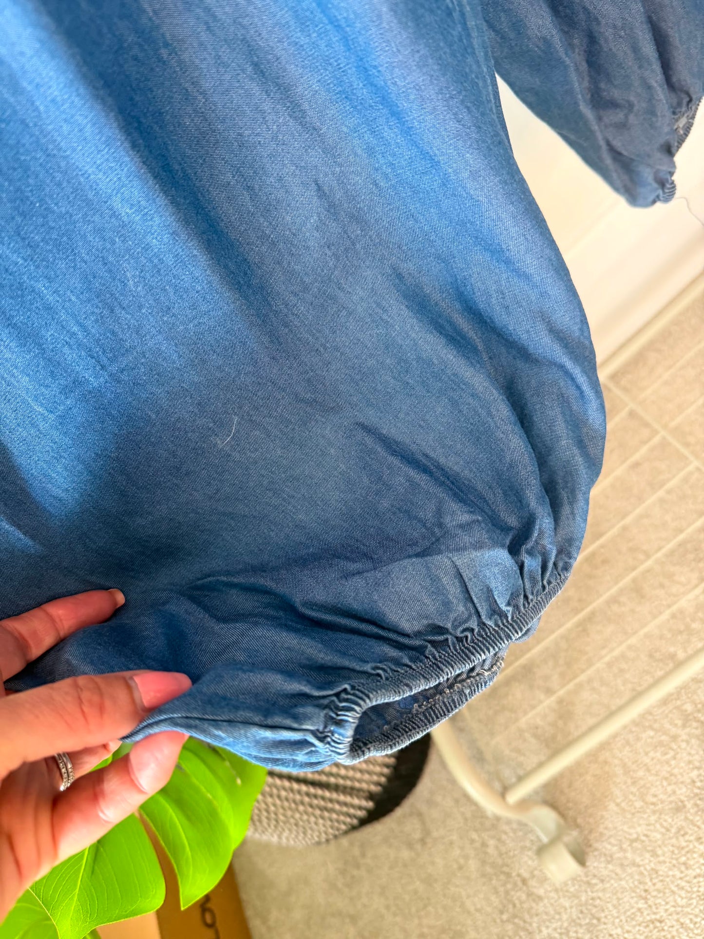 Light Denim Chambray Balloon Trousers