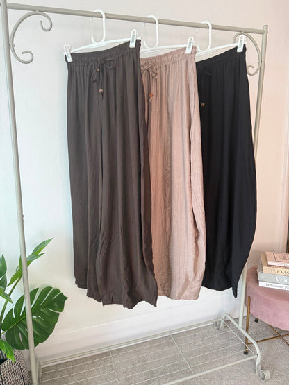 Black Floaty Barrel Crop Trousers