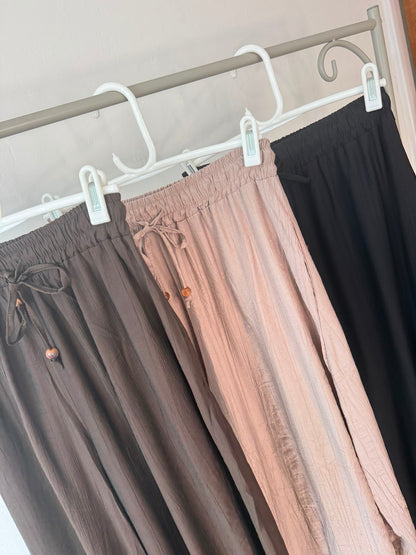 Black Floaty Barrel Crop Trousers