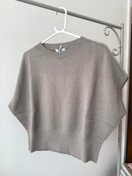 Mocha S/Sleeve Batwing Jumper