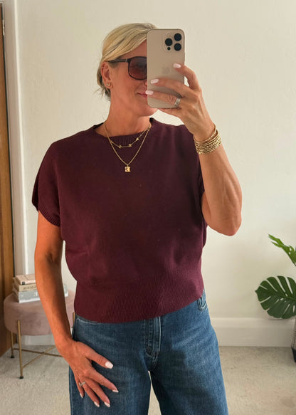 Red S/Sleeve Batwing Jumper