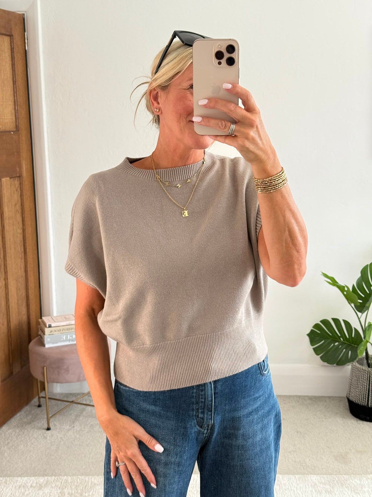 Red S/Sleeve Batwing Jumper