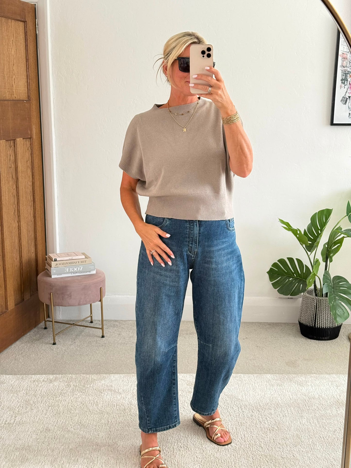 Red S/Sleeve Batwing Jumper