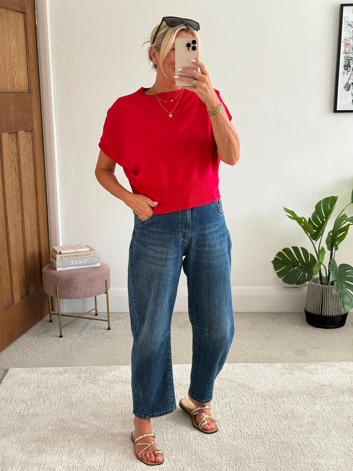 Plum S/Sleeve Batwing Jumper