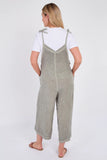 Khaki Washed Linen Adjustable Strap Jumpsuit