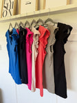 Frill Sleeve V Basic T Shirt | Lots of Colours