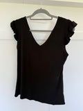 Frill Sleeve V Basic T Shirt | Lots of Colours