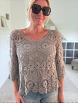 White Crochet Top