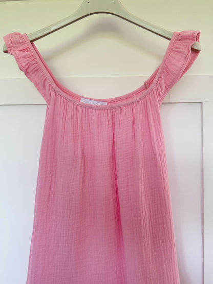 Khaki Frill Shoulder Floaty Dress