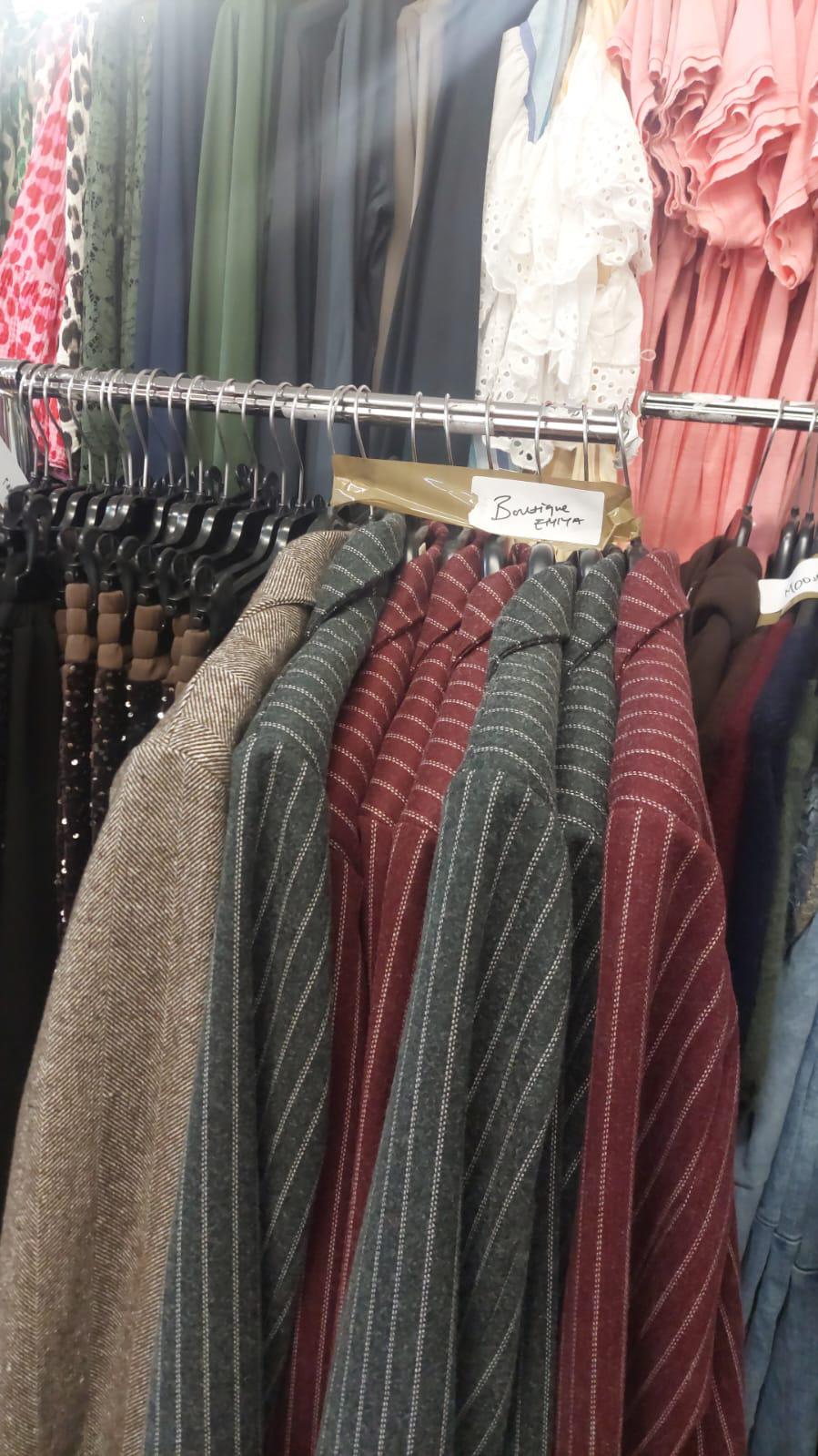 Burgundy Oversized Pinstripe Blazer