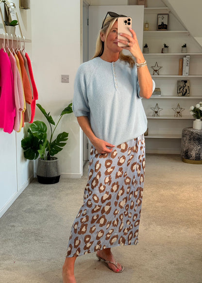 Neon Pink Alpaca Mix Diamonte Button Jumper