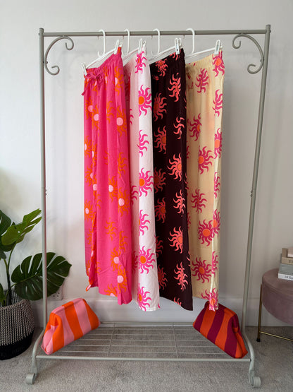 Sun Print Wide Leg Trousers