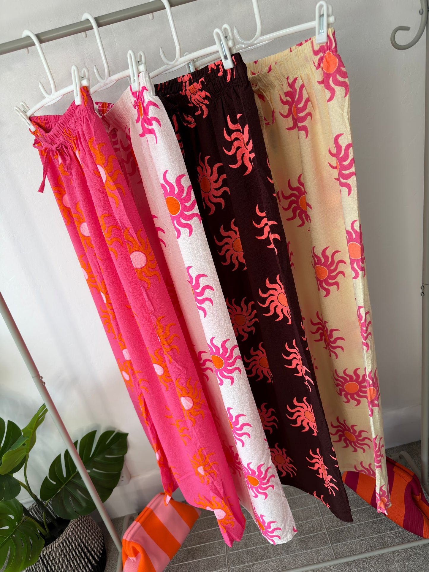 Sun Print Wide Leg Trousers
