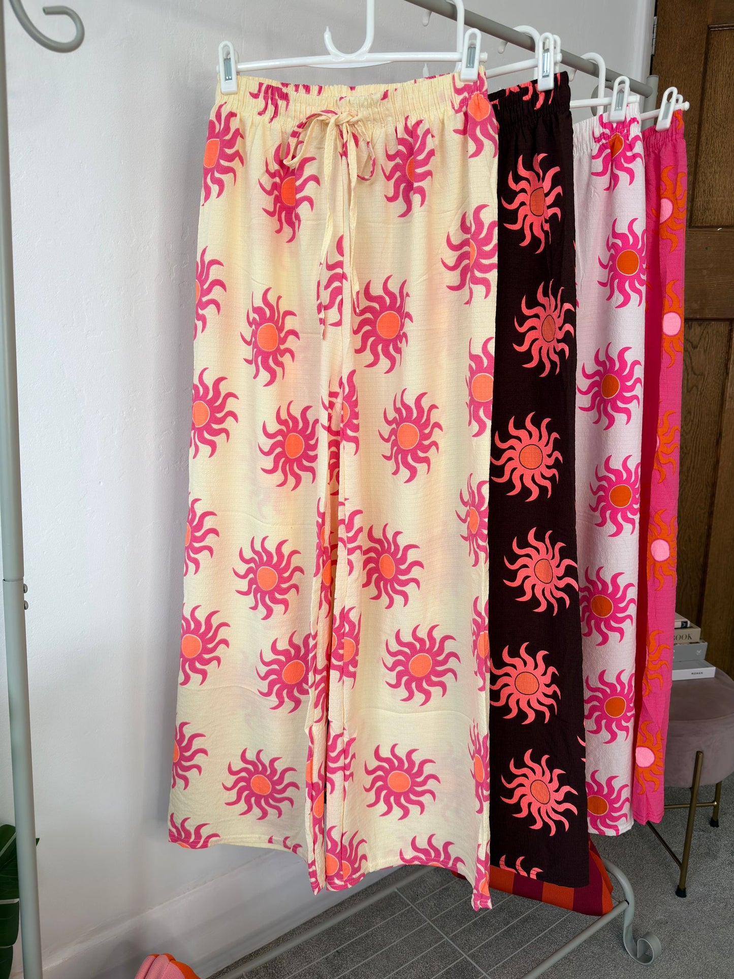 Sun Print Wide Leg Trousers
