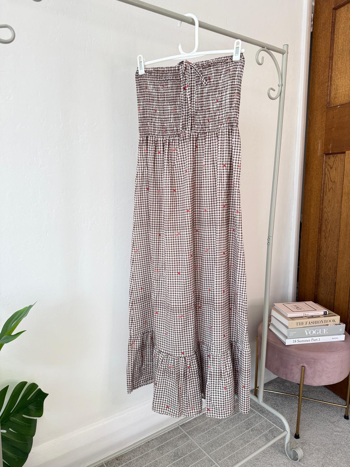 Chocolate Gingham Cotton Dress