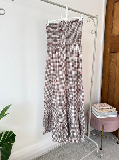 Chocolate Gingham Cotton Dress