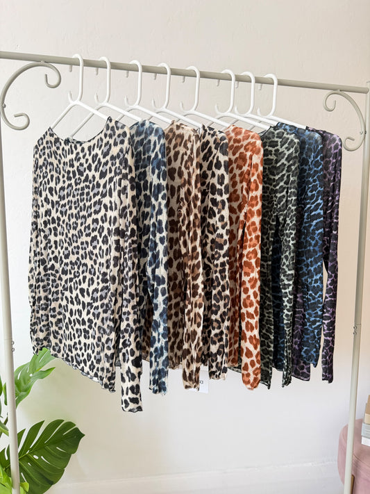 Leopard Cashmere Blend Layering Top | 8 Colours