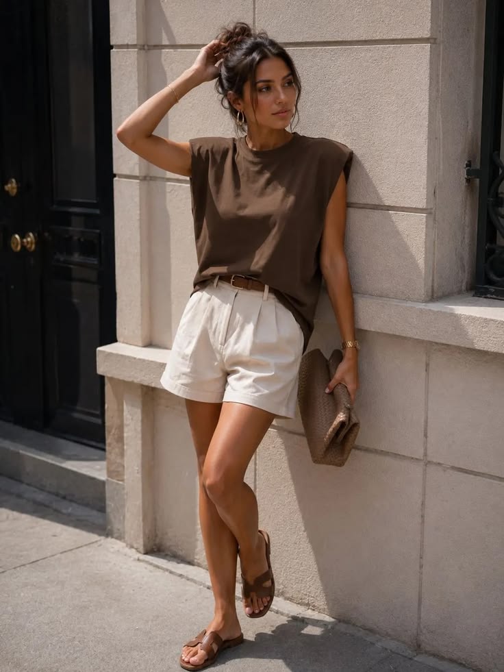 Red Structured Shoulder T-Shirt