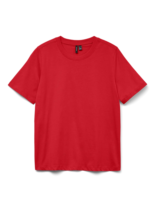 Red Vero Moda Basic Cotton T Shirt