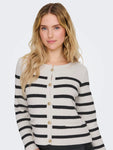 Laura Cream/Black Breton Stripe Cardigan