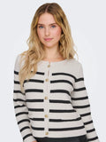 Laura Cream/Black Breton Stripe Cardigan