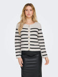 Laura Cream/Black Breton Stripe Cardigan