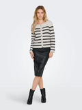 Laura Cream/Black Breton Stripe Cardigan